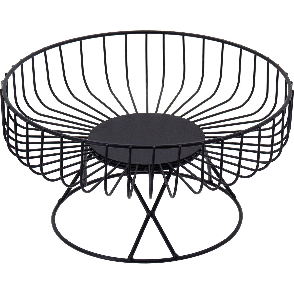 Fruteira com Pé de Metal Preto 13x25cm - Organizador de Frutas