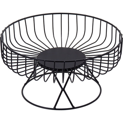 Fruteira com Pé de Metal Preto 13x25cm - Organizador de Frutas