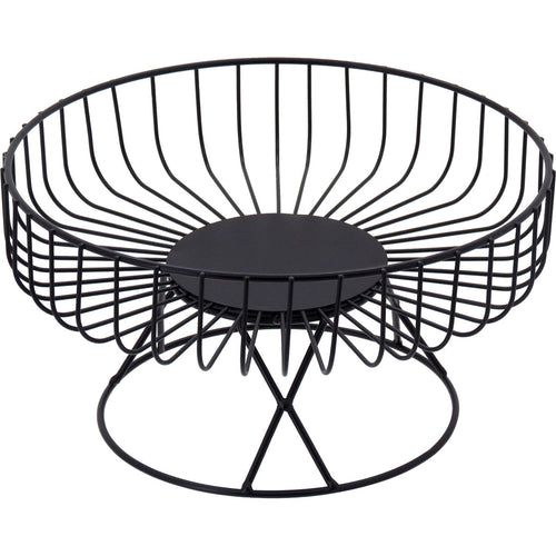 Fruteira com Pé de Metal Preto 13x25cm - Organizador de Frutas