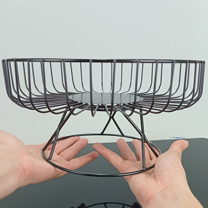 Fruteira com Pé de Metal Preto 13x25cm - Organizador de Frutas