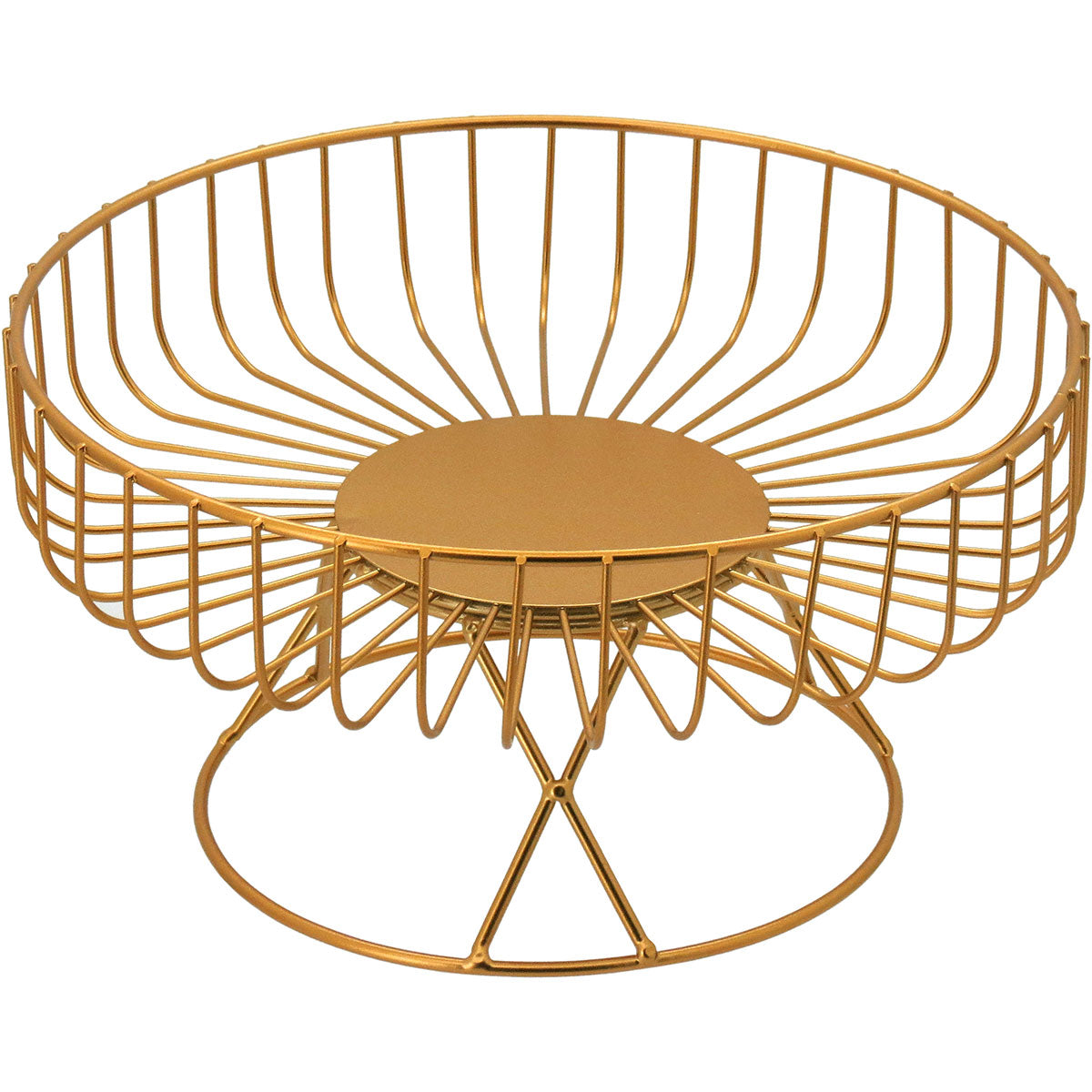 Fruteira Dourada com Pé de Metal 13x25,5cm para Frutas Organizadas