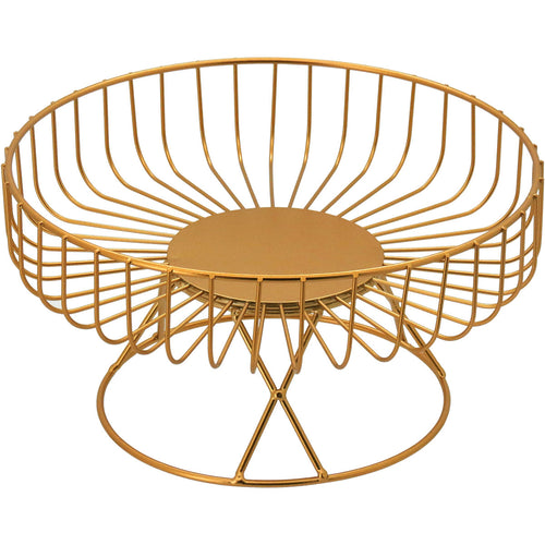 Fruteira Dourada com Pé de Metal 13x25,5cm para Frutas Organizadas