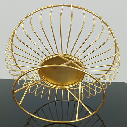 Fruteira Dourada com Pé de Metal 13x25,5cm para Frutas Organizadas