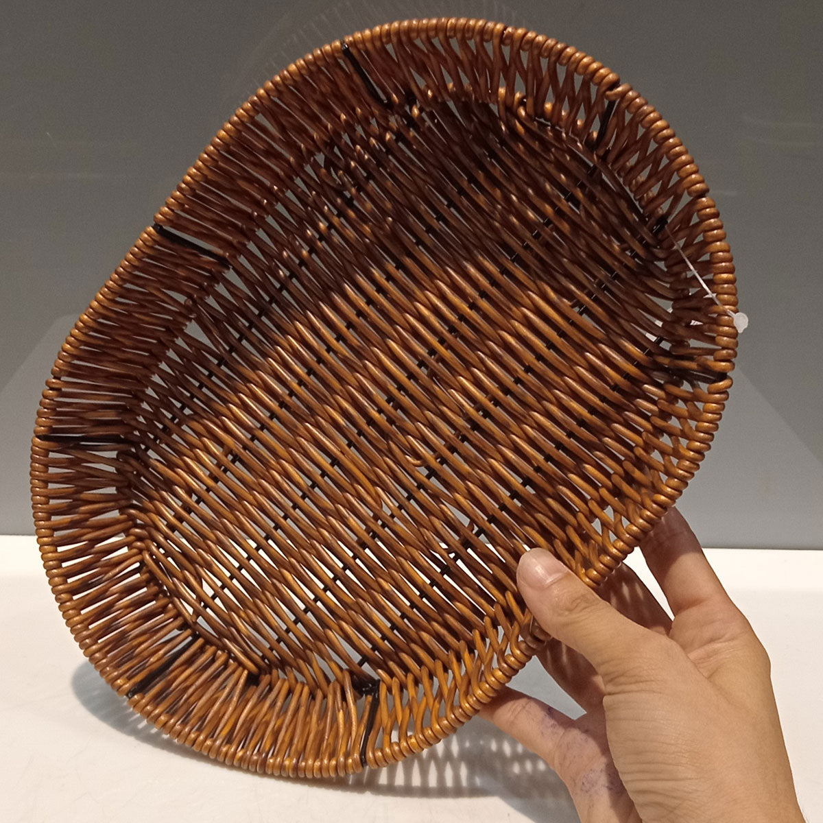 Cesta Plástica Marrom 4x28x20cm Organizador para Casa