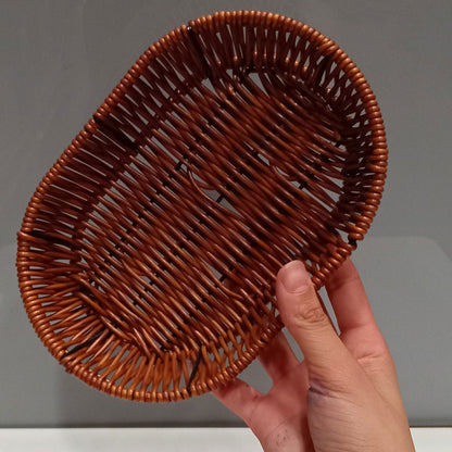 Cesta Plástica Marrom 21x14x4cm para Organização e Decoração