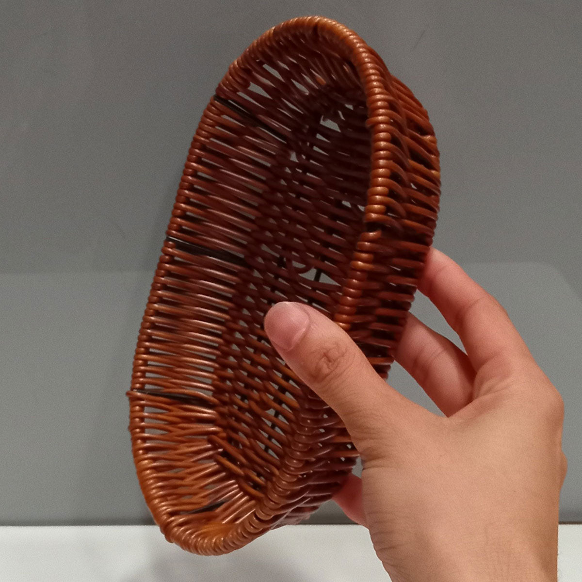 Cesta Plástica Marrom 21x14x4cm para Organização e Decoração