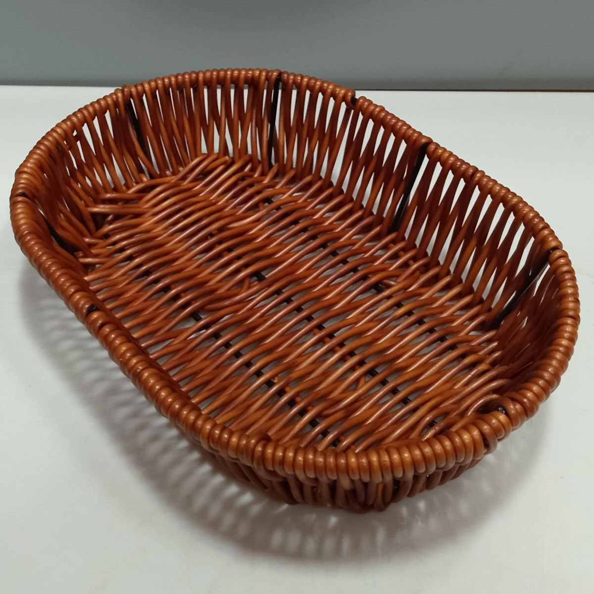 Cesta Plástica Marrom 21x14x4cm para Organização e Decoração