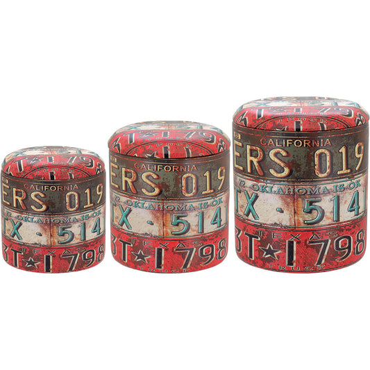 Conjunto de Banquetas MDF Colorido Multicolorido Tamanho G, M e P