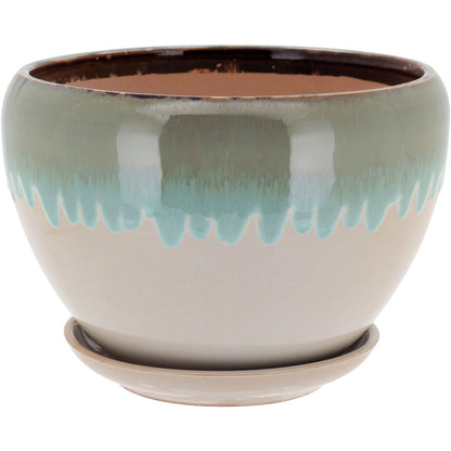 Conjunto de Cachepôs de Cerâmica Azul - Tamanhos G, M e P para Decoração