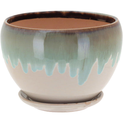 Conjunto de Cachepôs de Cerâmica Azul - Tamanhos G, M e P para Decoração