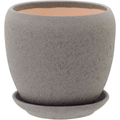 Cachepô de Cerâmica Cinza - Tamanhos G, M e P para Decoração