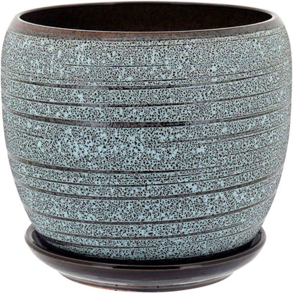 Conjunto de 3 Cachepôs de Cerâmica Cinza - Plantas Naturais ou Artificiais