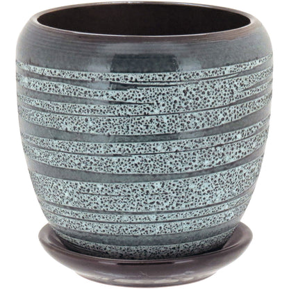 Conjunto de 3 Cachepôs de Cerâmica Cinza - Plantas Naturais ou Artificiais