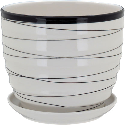 Conjunto de Cachepôs de Cerâmica Branca 3 Peças - Decoração Elegante