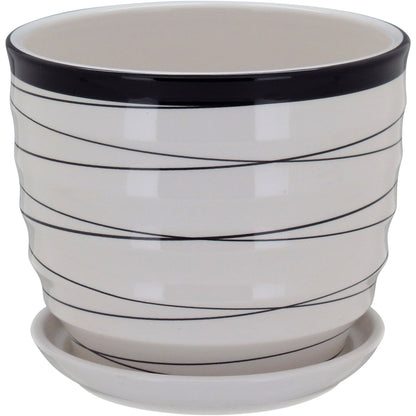 Conjunto de Cachepôs de Cerâmica Branca 3 Peças - Decoração Elegante