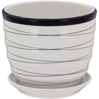 Conjunto de Cachepôs de Cerâmica Branca 3 Peças - Decoração Elegante