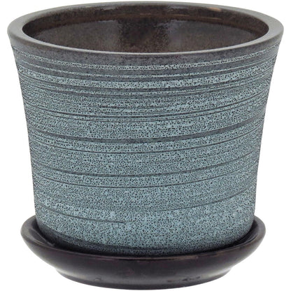 Conjunto de Cachepôs de Cerâmica Cinza - 3 Tamanhos Elegantes