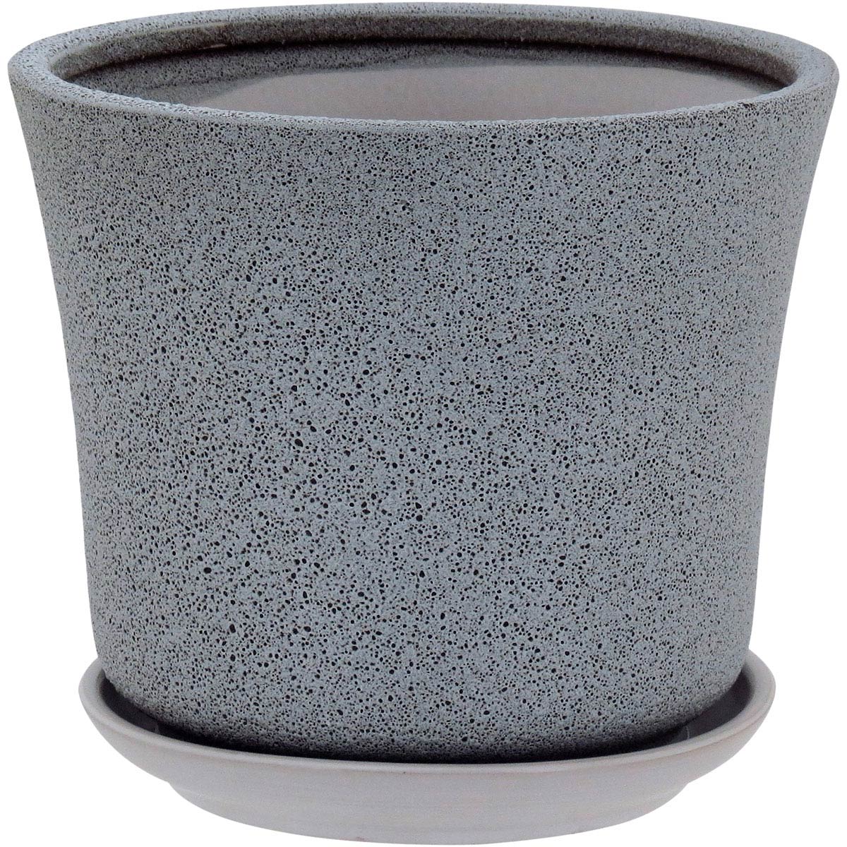 Conjunto de Cachepôs de Cerâmica Cinza - 3 Peças - Tamanhos G, M e P