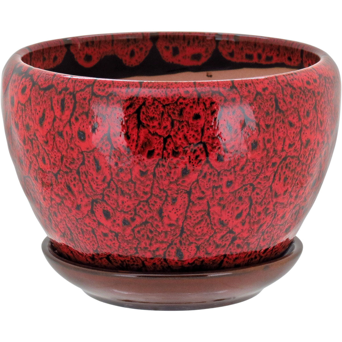 Conjunto de Cachepôs de Cerâmica Vermelha - 3 Peças para Decoração