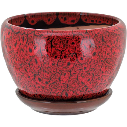 Conjunto de Cachepôs de Cerâmica Vermelha - 3 Peças para Decoração