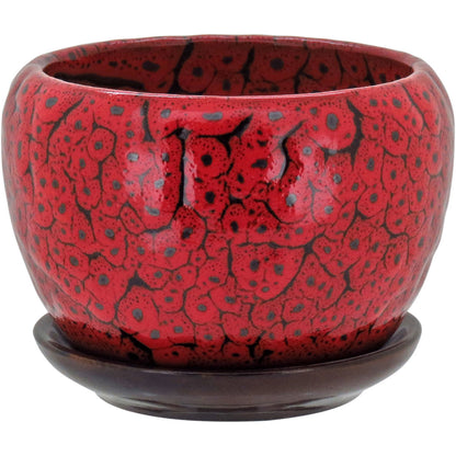 Conjunto de Cachepôs de Cerâmica Vermelha - 3 Peças para Decoração