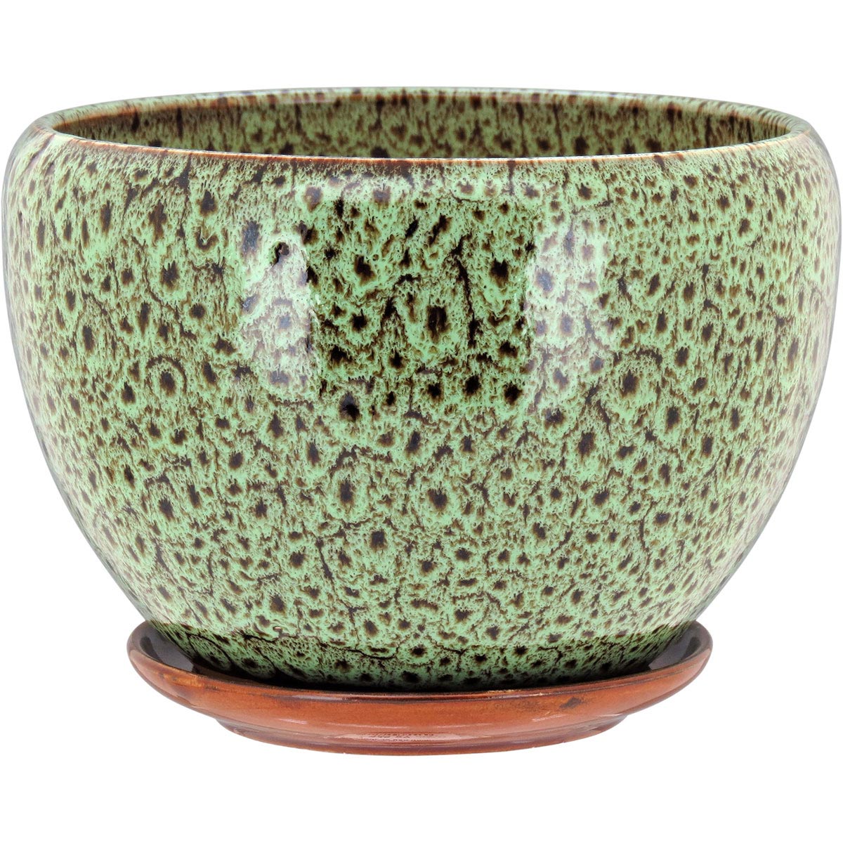 Conjunto de Cachepôs de Cerâmica Verde 3 Peças - Decoração Elegante