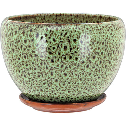 Conjunto de Cachepôs de Cerâmica Verde 3 Peças - Decoração Elegante