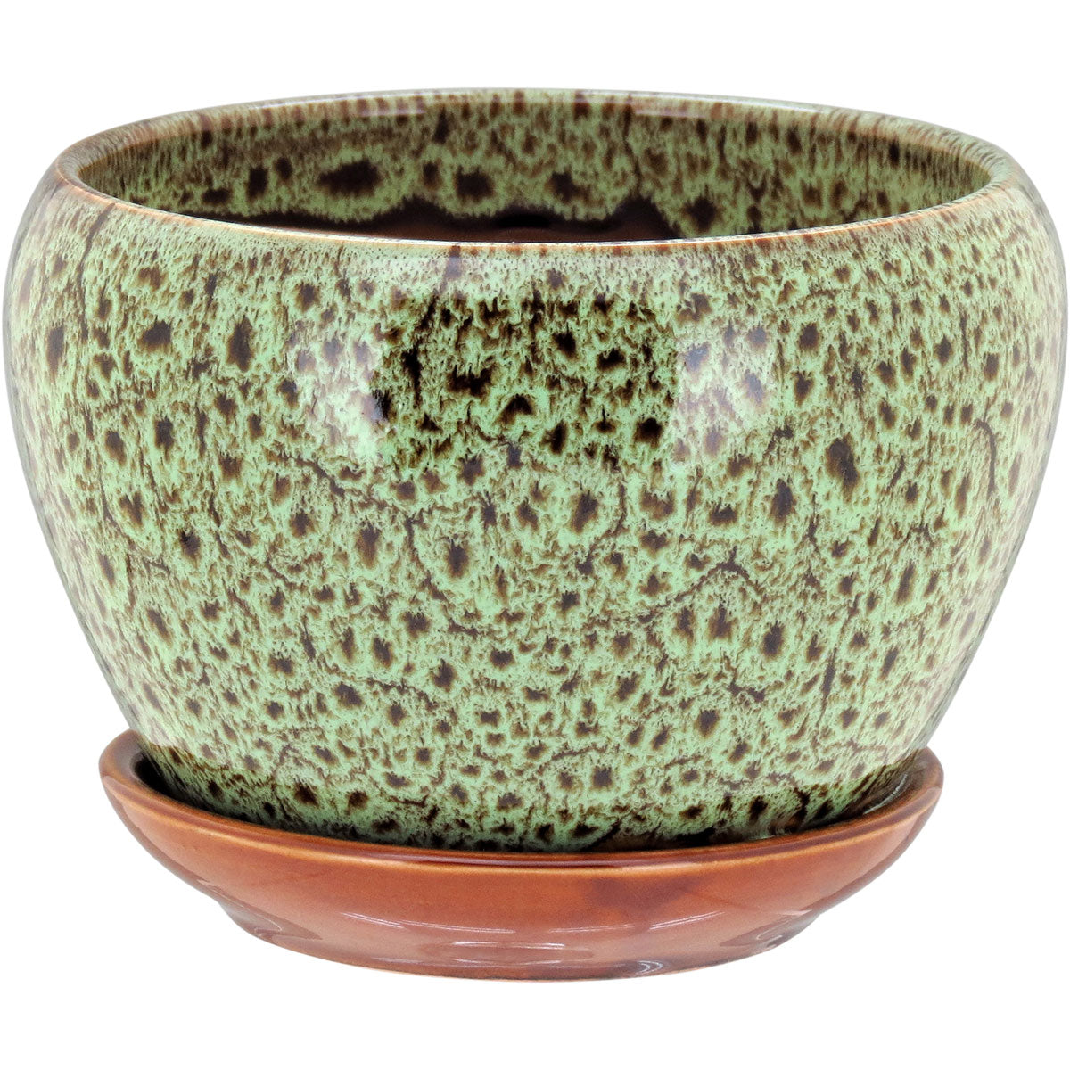 Conjunto de Cachepôs de Cerâmica Verde 3 Peças - Decoração Elegante