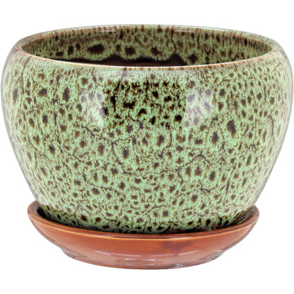 Conjunto de Cachepôs de Cerâmica Verde 3 Peças - Decoração Elegante