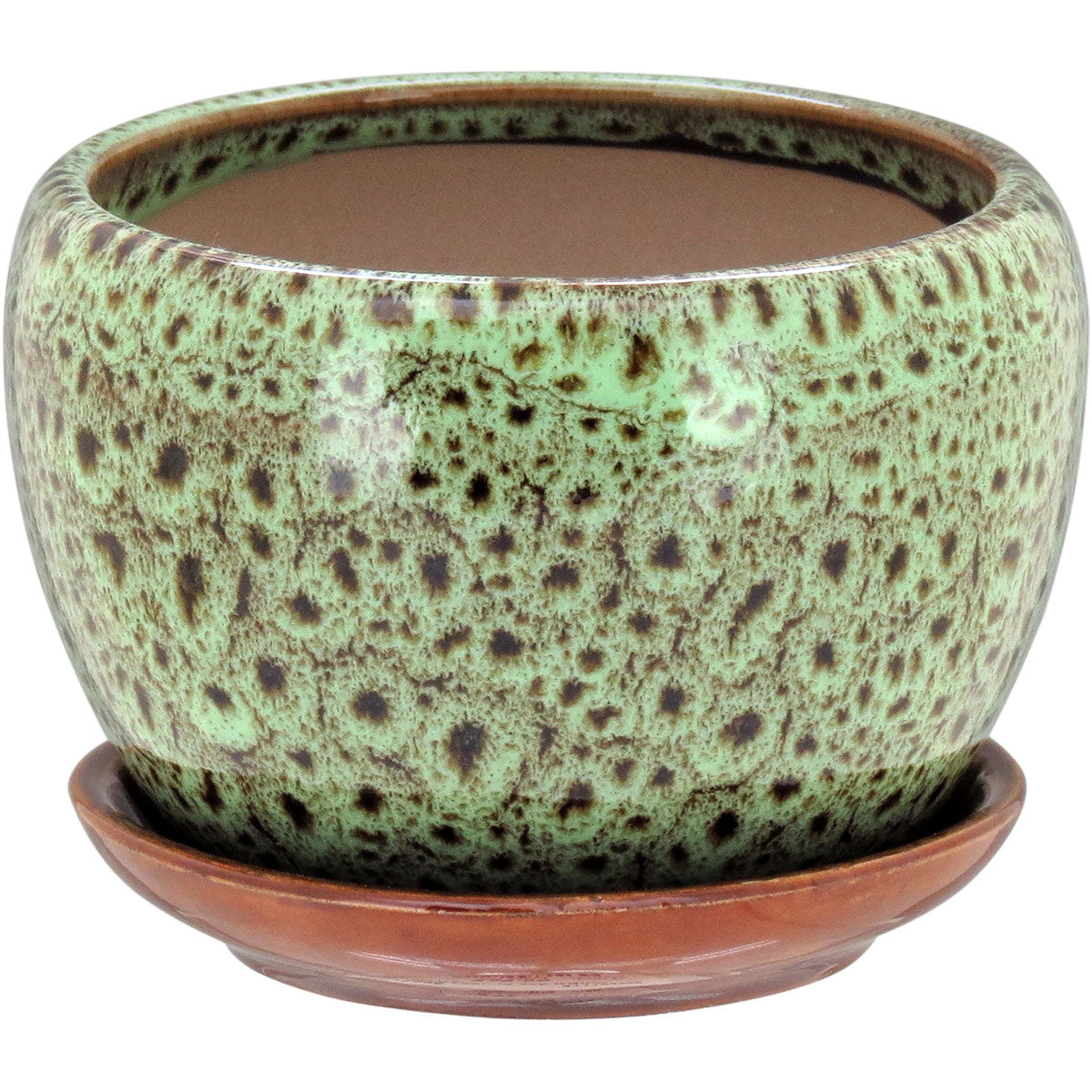 Conjunto de Cachepôs de Cerâmica Verde 3 Peças - Decoração Elegante