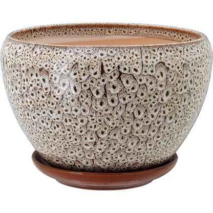 Conjunto de Cachepôs de Cerâmica Bege - 3 Peças para Decoração