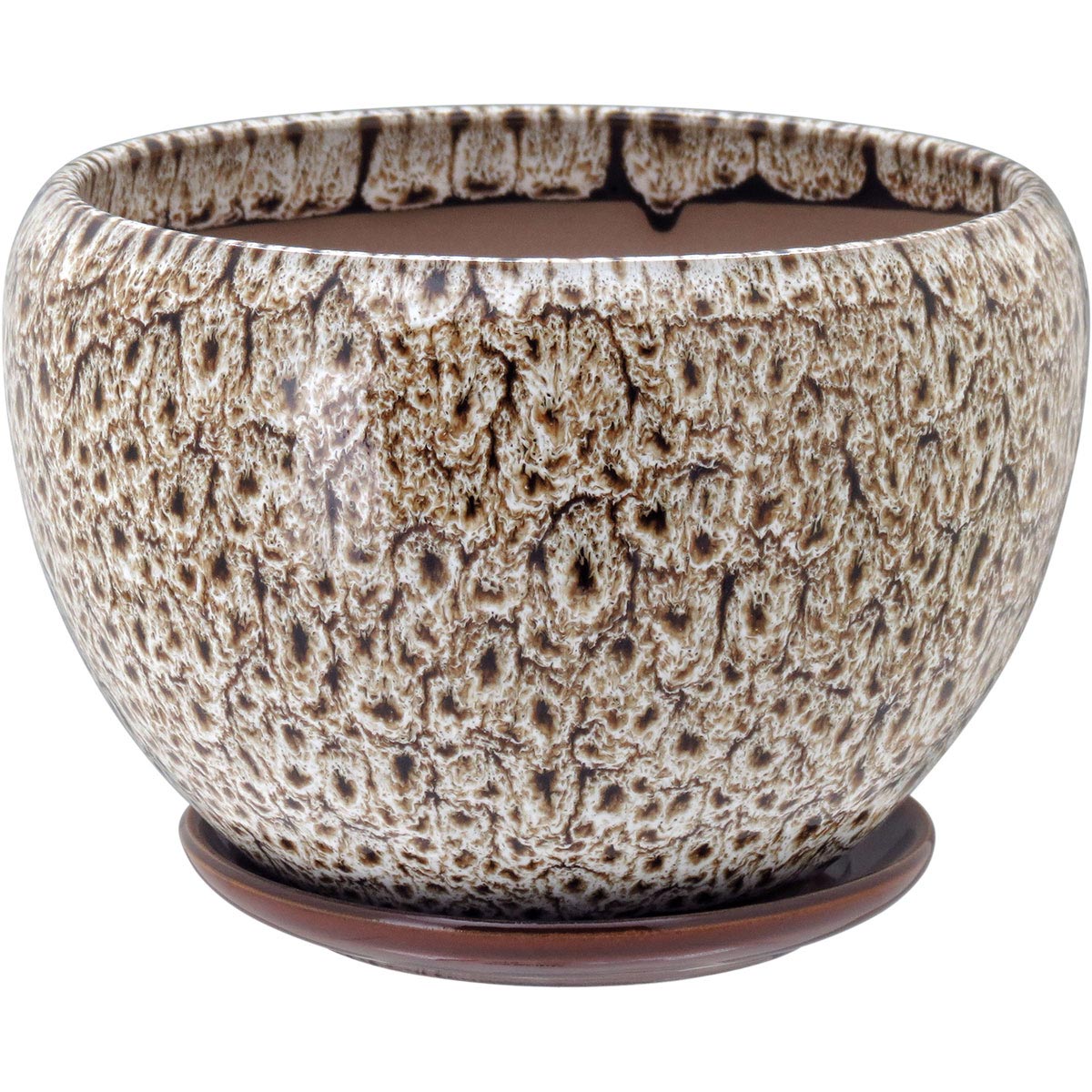 Conjunto de Cachepôs de Cerâmica Bege - 3 Peças para Decoração