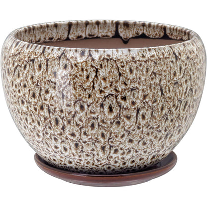 Conjunto de Cachepôs de Cerâmica Bege - 3 Peças para Decoração