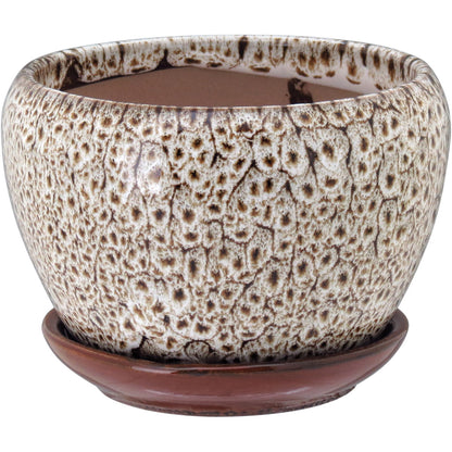 Conjunto de Cachepôs de Cerâmica Bege - 3 Peças para Decoração