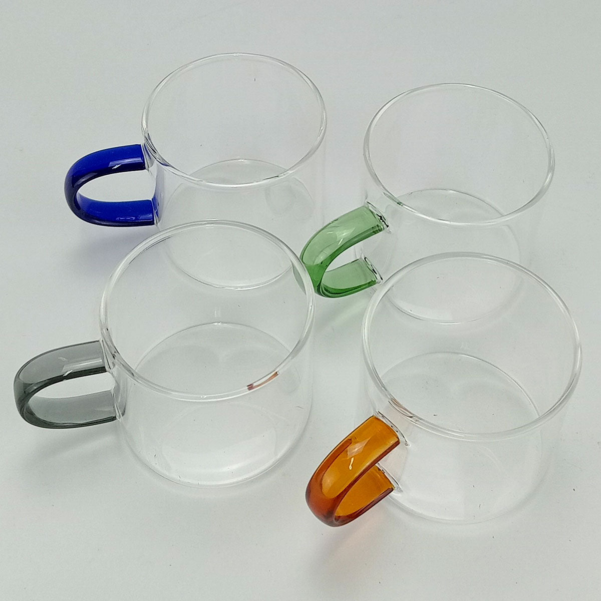 Conjunto 4 Xícaras Borossilicato Multicolor 100ml 5x5cm Transparente