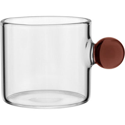 Conjunto 6 Xícaras Borossilicato 100ml Alças Multicoloridas Transparente