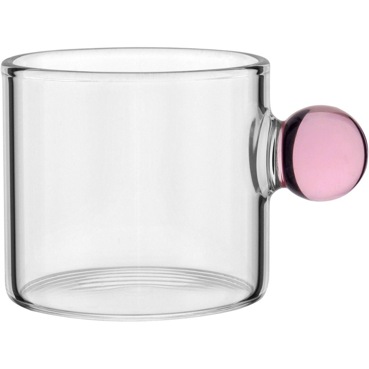 Conjunto 6 Xícaras Borossilicato 100ml Alças Multicoloridas Transparente