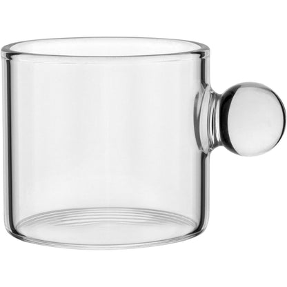 Conjunto 6 Xícaras Borossilicato 100ml Alças Multicoloridas Transparente