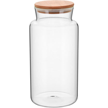 Pote de Armazenamento de Vidro Borossilicato 2,8L com Tampa de Bambu Transparente