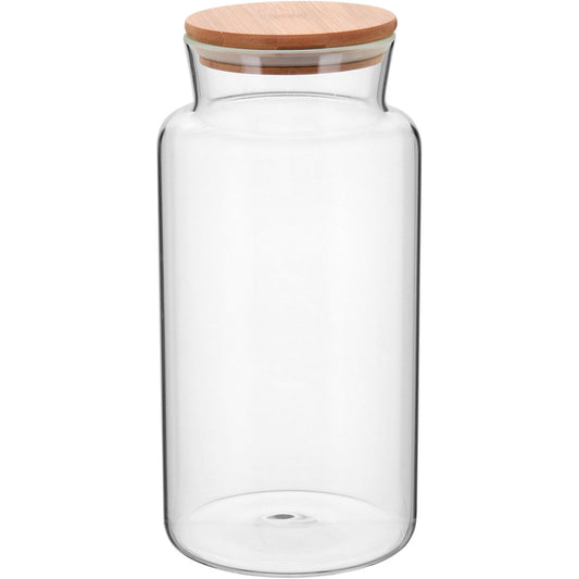 Pote de Armazenamento de Vidro Borossilicato 2,8L com Tampa de Bambu Transparente