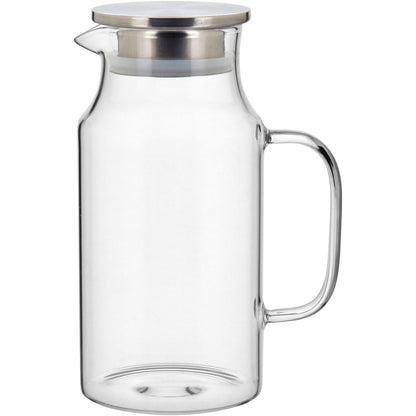 Jarra de Vidro Borossilicato com Tampa Inox 1,5L Transparente 23x16cm