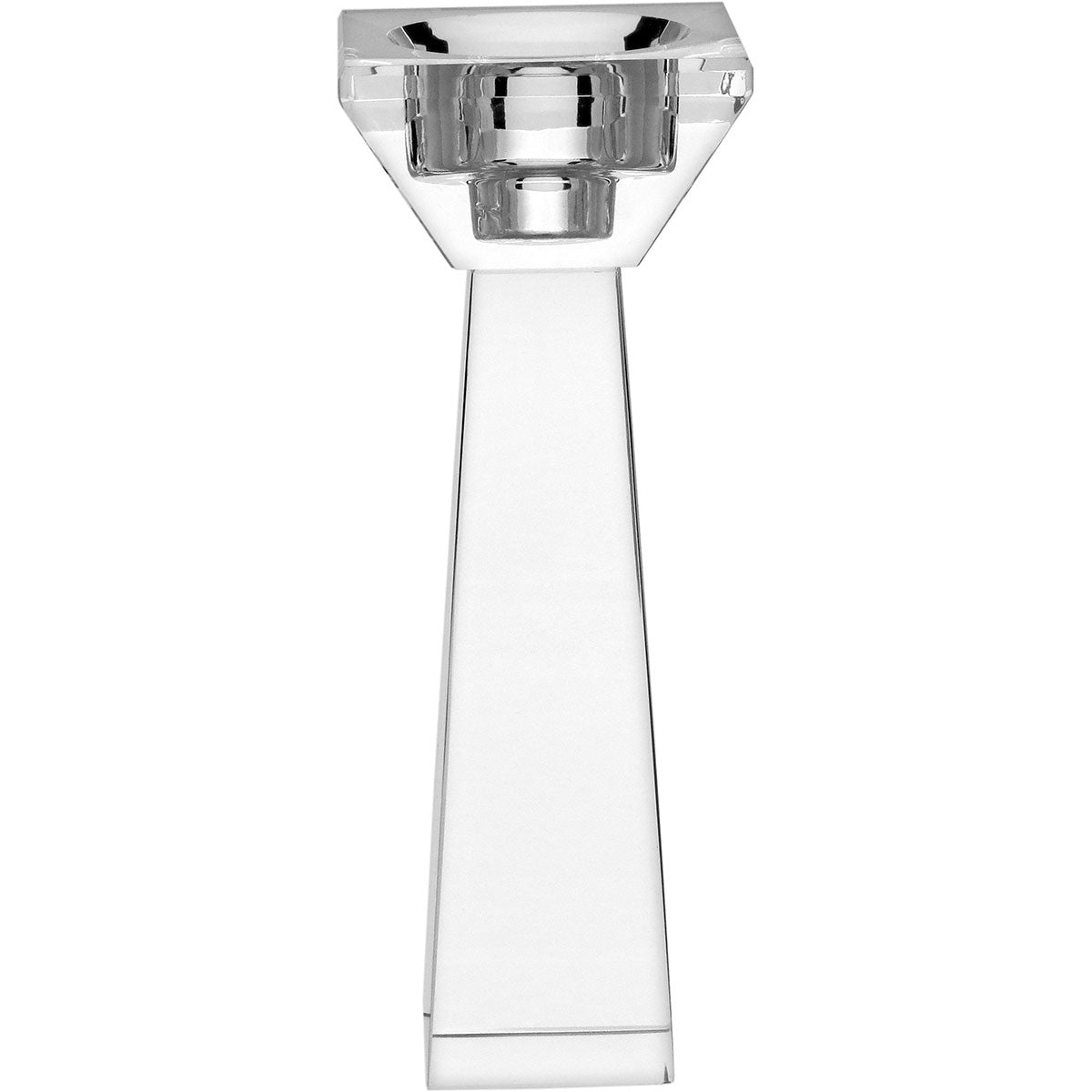 Castiçal de Cristal Transparente 17x6cm para Decoração Elegante