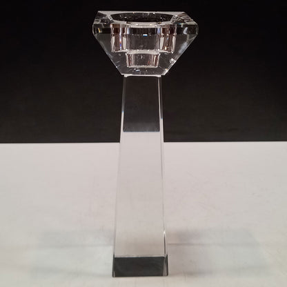 Castiçal de Cristal Transparente 19x6cm para Velas Decorativas