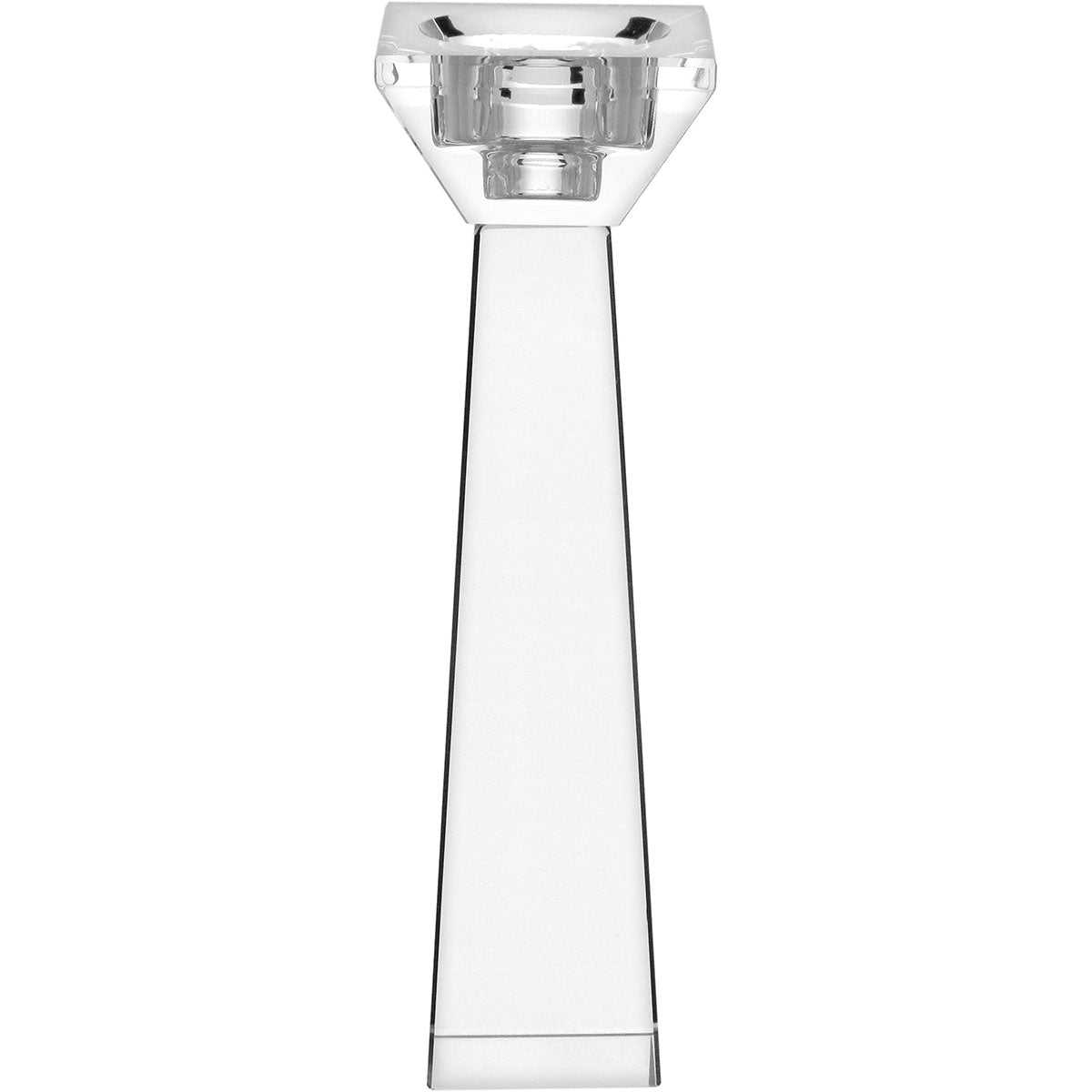 Castiçal de Cristal Transparente 21x6cm - Vidro Elegante para Decoração