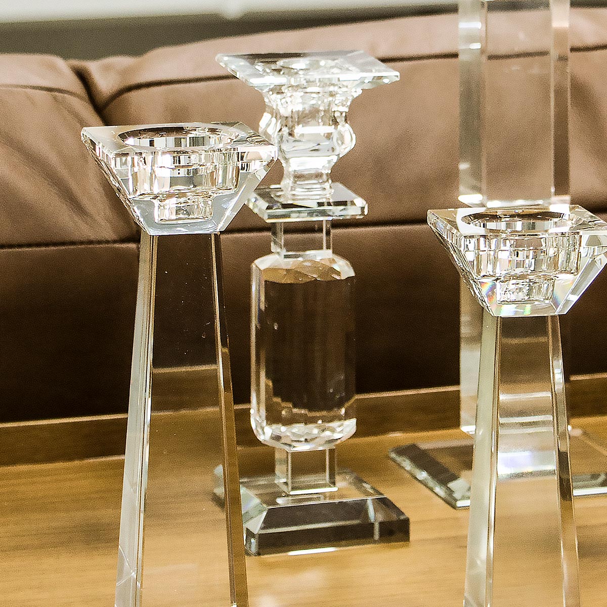 Castiçal de Cristal Transparente 21cm para Velas - Decoração Elegante