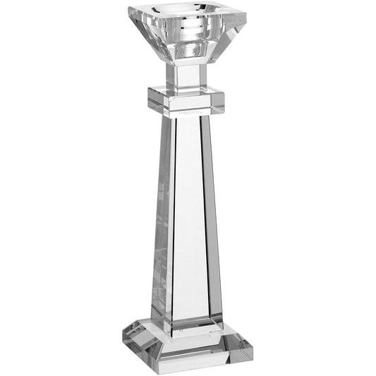 Castiçal de Cristal Transparente 24x6cm para Velas - Decoração Elegante