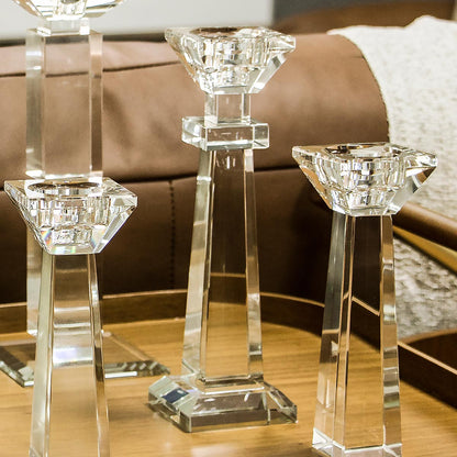 Castiçal de Cristal Transparente 24x6cm para Velas - Decoração Elegante