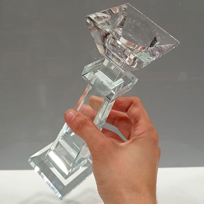 Castiçal de Cristal Transparente 24x6cm para Velas - Decoração Elegante