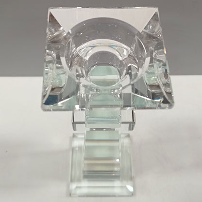 Castiçal de Cristal Transparente 24x6cm para Velas - Decoração Elegante