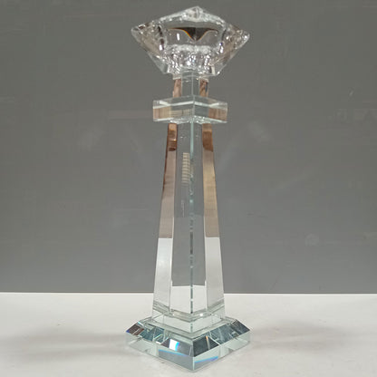 Castiçal de Cristal Transparente 24x6cm para Velas - Decoração Elegante